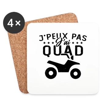 Je Peux Pas J'ai Quad Humour Cadeau Drôle - Dessous de verre (lot de 4) - blanc - Devant