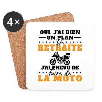 Motard Homme Moto Retraite Cadeau Motorcycle - Dessous de verre (lot de 4) - blanc - Devant