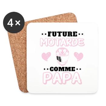 Future Motarde Comme Papa - Dessous de verre (lot de 4) - blanc - Devant