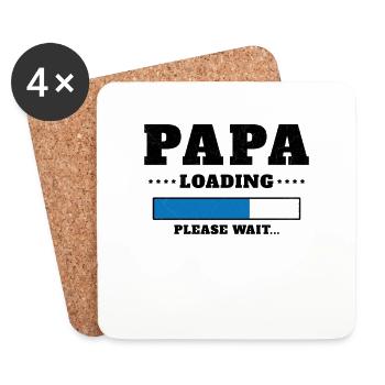 Chargement de Papa Veuillez patienter - Dessous de verre (lot de 4) - blanc - Devant