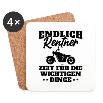 Endlich rentner zeit fur die wichtigen dinge - Untersetzer (4er-Set) - Weiß - Vorne