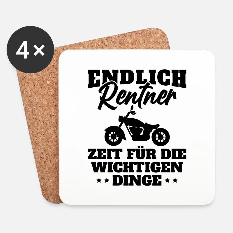 Endlich rentner zeit fur die wichtigen dinge - Untersetzer (4er-Set) - Weiß