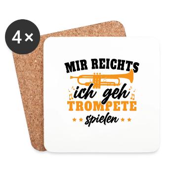 Mir Reichts Ich Geh Trumpet spielen - Untersetzer (4er-Set) - Weiß - Vorne