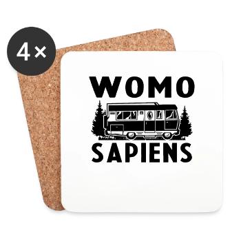 Womo Sapiens Funny Caravan - Untersetzer (4er-Set) - Weiß - Vorne