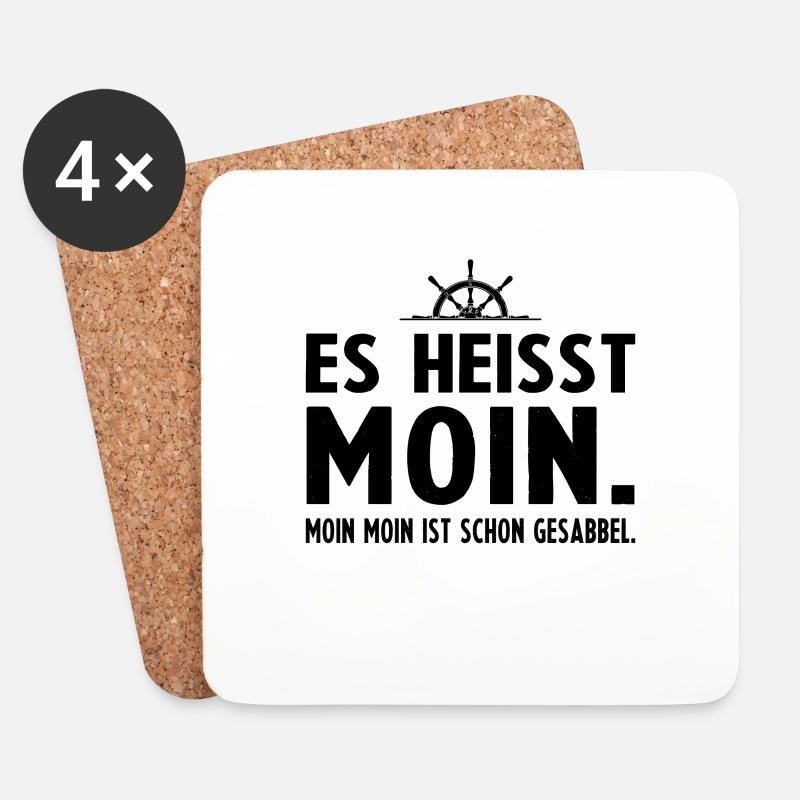 Es heisst Moin Moin Moin ist schon Gesabbel - Untersetzer (4er-Set) - Weiß