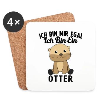 ich bin mir egal ich bin ein otter Geschenk - Untersetzer (4er-Set) - Weiß - Vorne