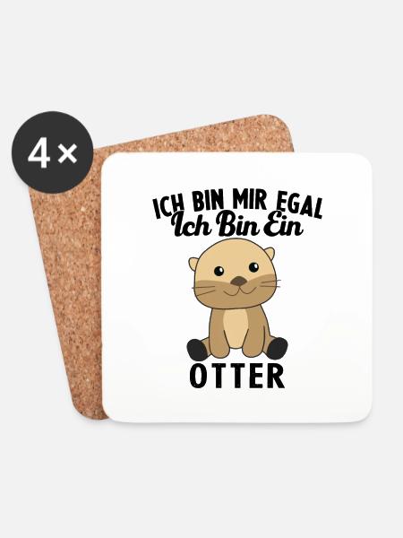 ich bin mir egal ich bin ein otter Geschenk - Untersetzer (4er-Set) - Weiß