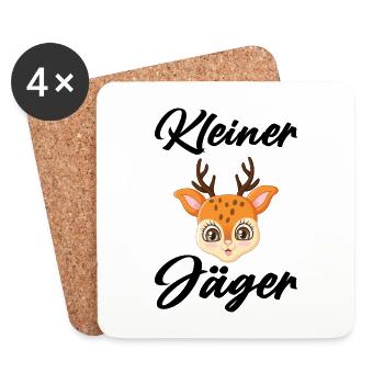 Kleiner Jäger Nachwuchsjäger Jagd Papa Jäger Baby - Untersetzer (4er-Set) - Weiß - Vorne