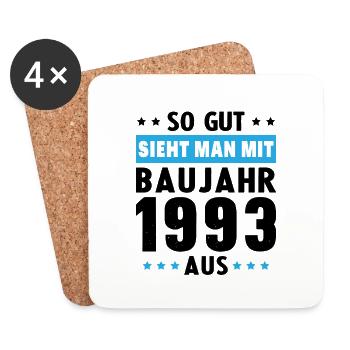 Geschenk Geburtstag 1993 Frau Mann Geschenkidee - Untersetzer (4er-Set) - Weiß - Vorne