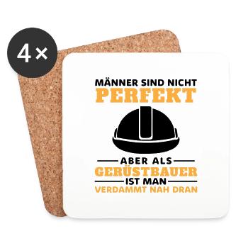 Gerüstbau Baustelle Handwerker Gerüstbauer - Untersetzer (4er-Set) - Weiß - Vorne
