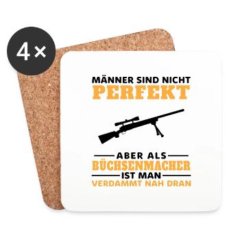 Jagdwaffen Sportwaffen Büchsenmacher - Untersetzer (4er-Set) - Weiß - Vorne