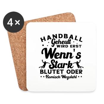 Handball Handballer Handballspieler Spruch - Untersetzer (4er-Set) - Weiß - Vorne