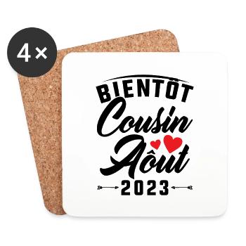 Soon cousin August 2023 pregnancy announcement - Coasters (set of 4) - white - Front