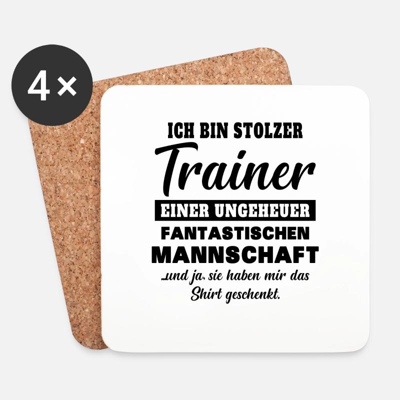 Lustiges Trainer Geschenk - Untersetzer (4er-Set) - Weiß