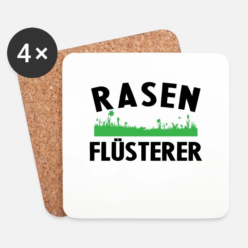 Rasenflüsterer Lustige Gärtner Geschenkidee Garten - Untersetzer (4er-Set) - Weiß