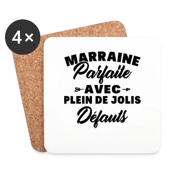 Marraine parfaite avec plein de jolis défauts - Dessous de verre (lot de 4) - blanc - Devant