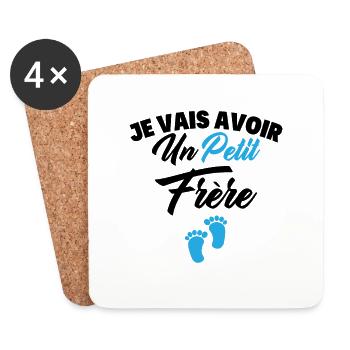 Enfant Bientôt Je Vais Avoir un Petit Frère - Dessous de verre (lot de 4) - blanc - Devant