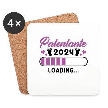 Patentante 2024 Loading Geschenke - Untersetzer (4er-Set) - Weiß - Vorne