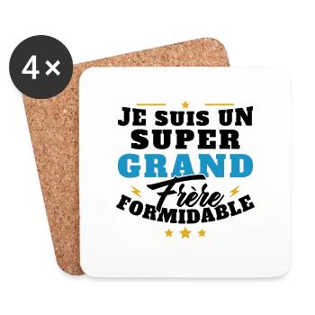 Je suis un Grand frère formidable cadeau - Dessous de verre (lot de 4) - blanc - Devant