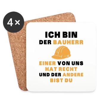 Bauherr Hausbau Hauskauf - Untersetzer (4er-Set) - Weiß - Vorne