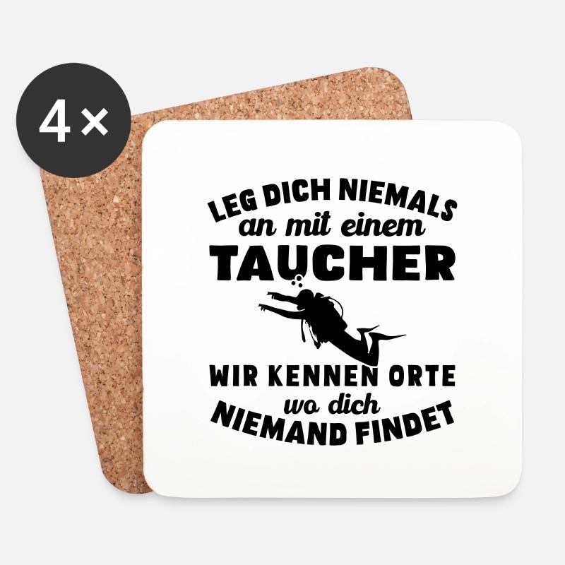 Tauchen Geschenk Tauchen Tauchen Taucheranzug - Untersetzer (4er-Set) - Weiß