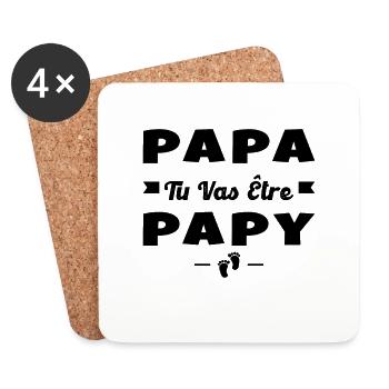 Futur Grand Père Papa Tu Vas Être Papy - Dessous de verre (lot de 4) - blanc - Devant