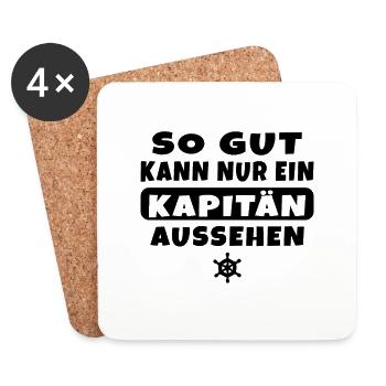 So gut kann nur ein Kapitän aussehen - Untersetzer (4er-Set) - Weiß - Vorne