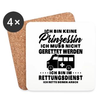 Frauensanitäterin Sanitäterin - Untersetzer (4er-Set) - Weiß - Vorne