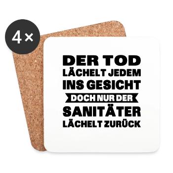 Der Sanitäter lächelt zurück Humorgeschenk - Untersetzer (4er-Set) - Weiß - Vorne