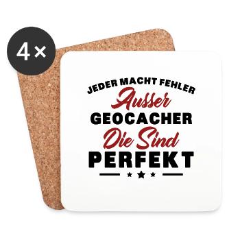 Der perfekte Spruch für jede GEOCACHER - Untersetzer (4er-Set) - Weiß - Vorne