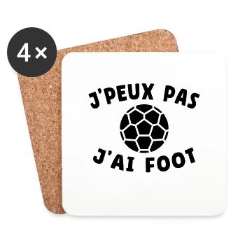 Cadeau Je Peux Pas J'Ai Foot Humour Footballeur - Dessous de verre (lot de 4) - blanc - Devant