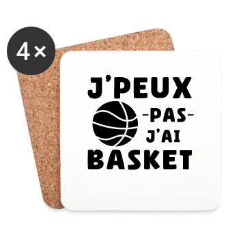 Je Peux Pas J'ai Basket Cadeau Basketball - Dessous de verre (lot de 4) - blanc - Devant