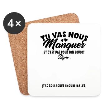 Départ Collègue De Travail Personnalisé Cadeau - Dessous de verre (lot de 4) - blanc - Devant