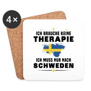 Therapie Schweden Urlauber Urlaubsgeschenk - Untersetzer (4er-Set) - Weiß - Vorne