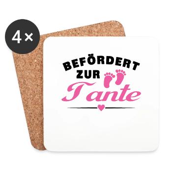 Befördert zur Tante - Untersetzer (4er-Set) - Weiß - Vorne