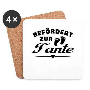 Befördert zur Tante - Untersetzer (4er-Set) - Weiß - Vorne