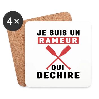 Je Suis Un Rameur qui déchire Humour Avironneur - Dessous de verre (lot de 4) - blanc - Devant