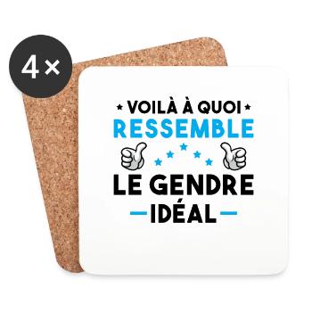 Voilà à quoi ressemble le gendre idéal - Dessous de verre (lot de 4) - blanc - Devant