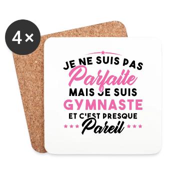 Cadeau gymnastique par parfaite mais Gymnaste - Dessous de verre (lot de 4) - blanc - Devant