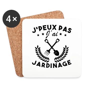 I can't I have gardening - Coasters (set of 4) - white - Front