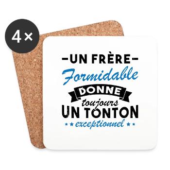 Un frère formidable donne un tonton exceptionnel - Dessous de verre (lot de 4) - blanc - Devant