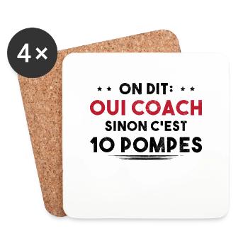 On Dit Oui Coach Humour Coaching Sportif Cadeau - Dessous de verre (lot de 4) - blanc - Devant