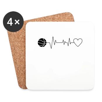 Basketball Gift Player Heart Rate - Coasters (set of 4) - white - Front