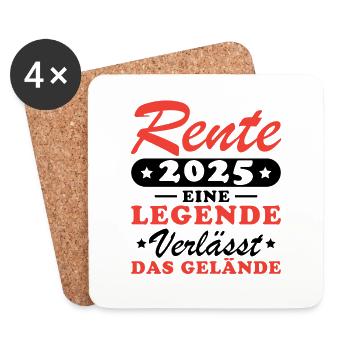 Rente 2025 - Eine Legende Verlässt Das Gelände - Untersetzer (4er-Set) - Weiß - Vorne