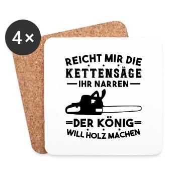 Kettensäge Holzfäller Waldarbeiter Wald Forstwirt - Untersetzer (4er-Set) - Weiß - Vorne