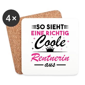 So sieht eine richtig coole Rentnerin aus - Untersetzer (4er-Set) - Weiß - Vorne