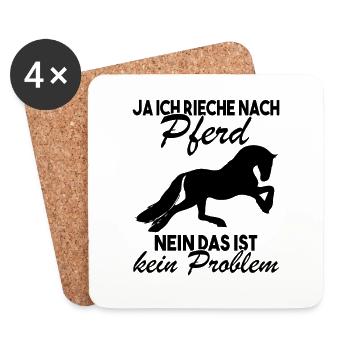 Ja ich rieche nach Pferd Nein das ist kein - Untersetzer (4er-Set) - Weiß - Vorne