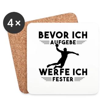 Handball Kinder Geschenke Handballer Zubehör - Untersetzer (4er-Set) - Weiß - Vorne