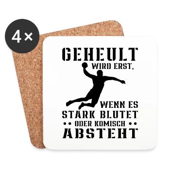 Handball Nix Für Weicheier Geschenk Für Handballer - Untersetzer (4er-Set) - Weiß - Vorne