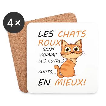 Red cats are just like other cats in a better way - Coasters (set of 4) - white - Front